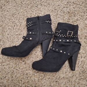 Fashion Bug Studded Black Ankle Boots